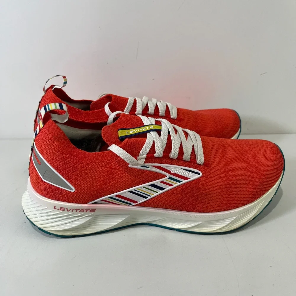 Brooks Levitate StealthFit 6 Running Shoes Womens 9.5 Orange Striped Athletic